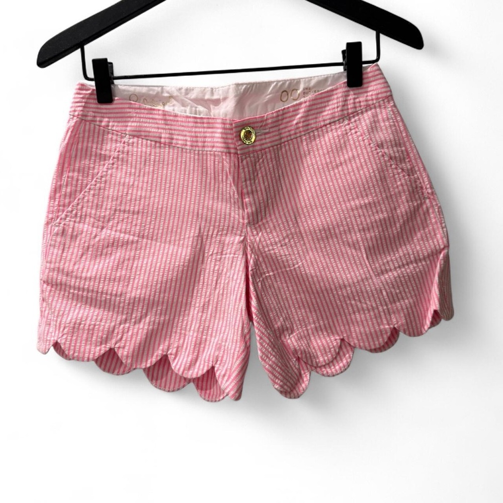Lily Pulitzer Pink Striped Women's Scalloped Shorts